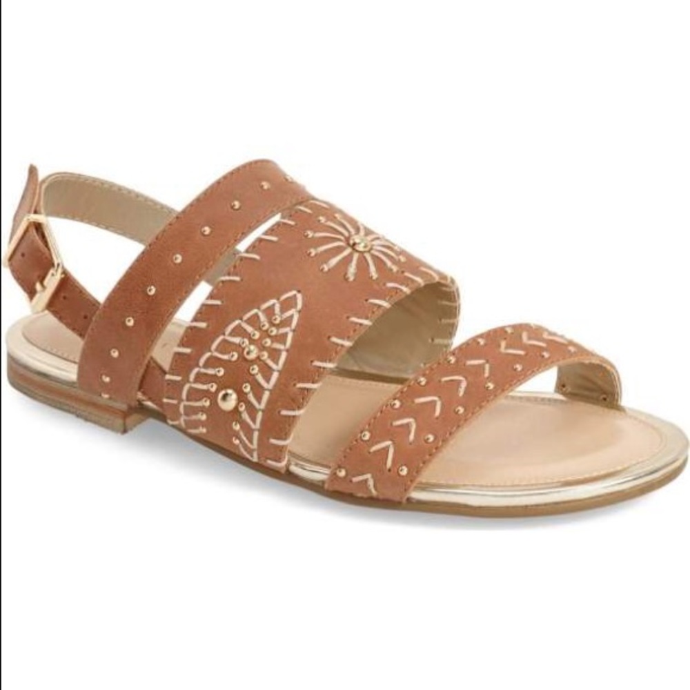 Distressed Leather Stitched Sandal - Picture 4 of 5